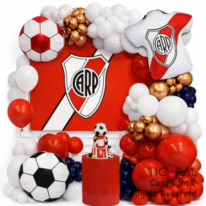 SET DE GLOBOS ARCO XL FELIZ CUMPLEA�OS RIVER XYL 70 UNIDADES